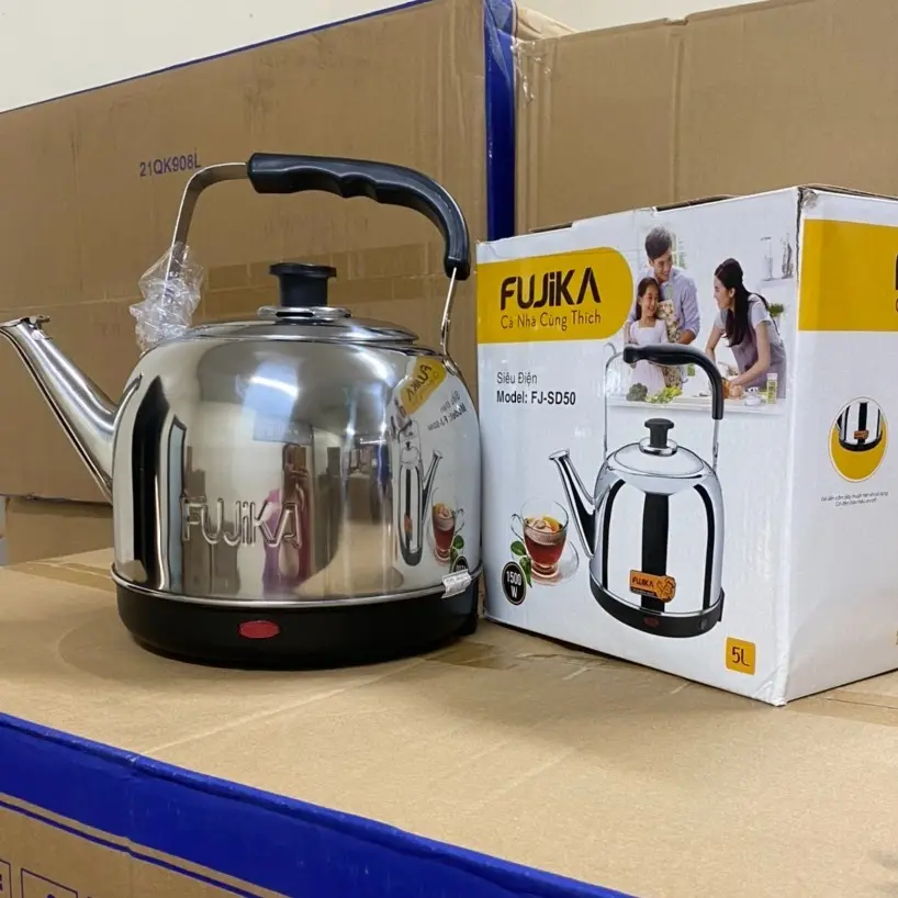 ẤM , SIÊU ĐIỆN ĐUN NƯỚC FUJIKA-FJ-SD50 VỎ INOX, CÓ CÒI,CÔNG SUẤT 1500W, BẢO HÀNH 12 THÁNG, TỰ ĐỘNG ĐUN LẠI KHI NGUỘI NƯỚC