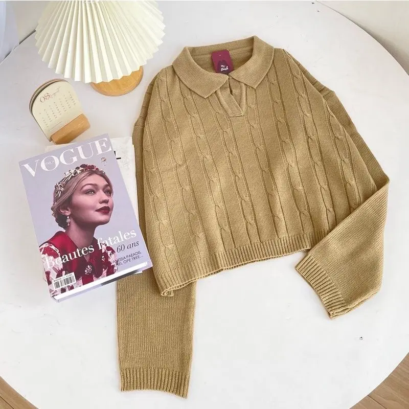 Crop Top Cable Laura/Sweter Wanita Terbaru fit panjang Baju Atasan  Sweater Outer Knitwear