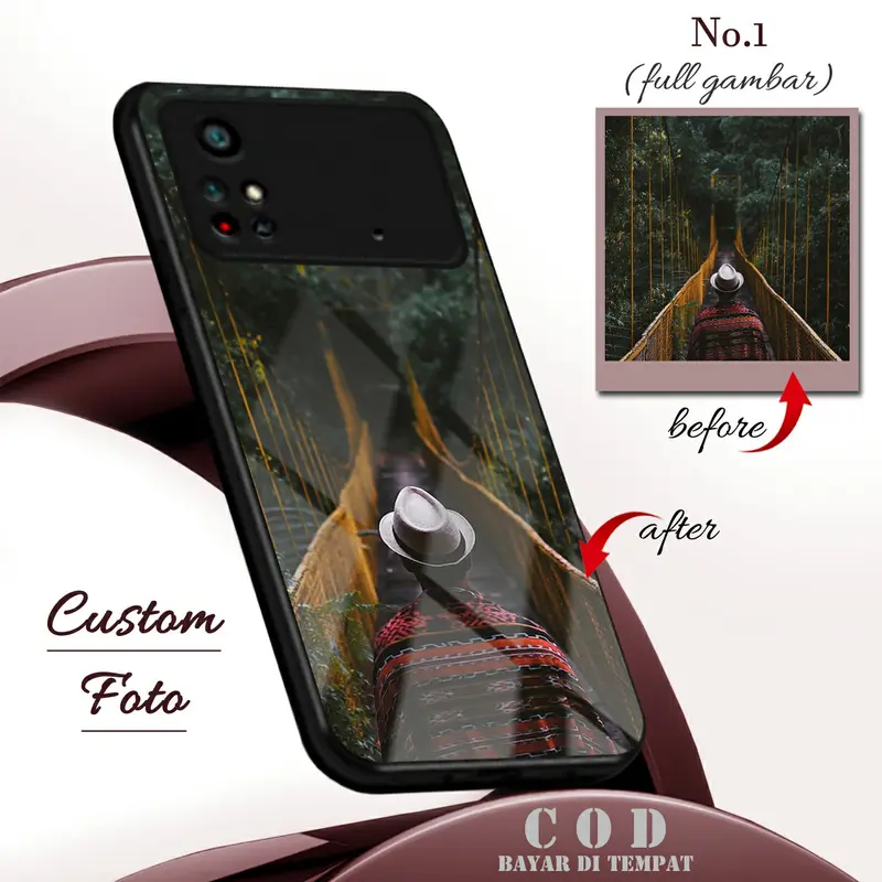 (C1)Custom Softcase Glass Kilau Request Gambar Motif Bebas Case All Tipe Hp glossy casing  handphone 2