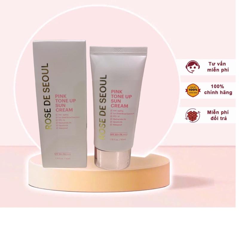 (Bản mới) Kem chống nắng rose de seoul 50ml hàn quốc pink tone up sun cream spf 50PA++++