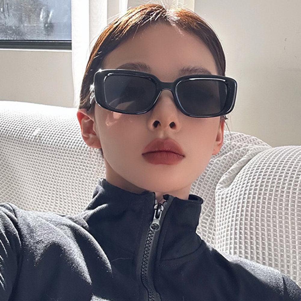 Y2K Retro Square Thick-Frame Sunglasses Fashionable Korean Style Small ...