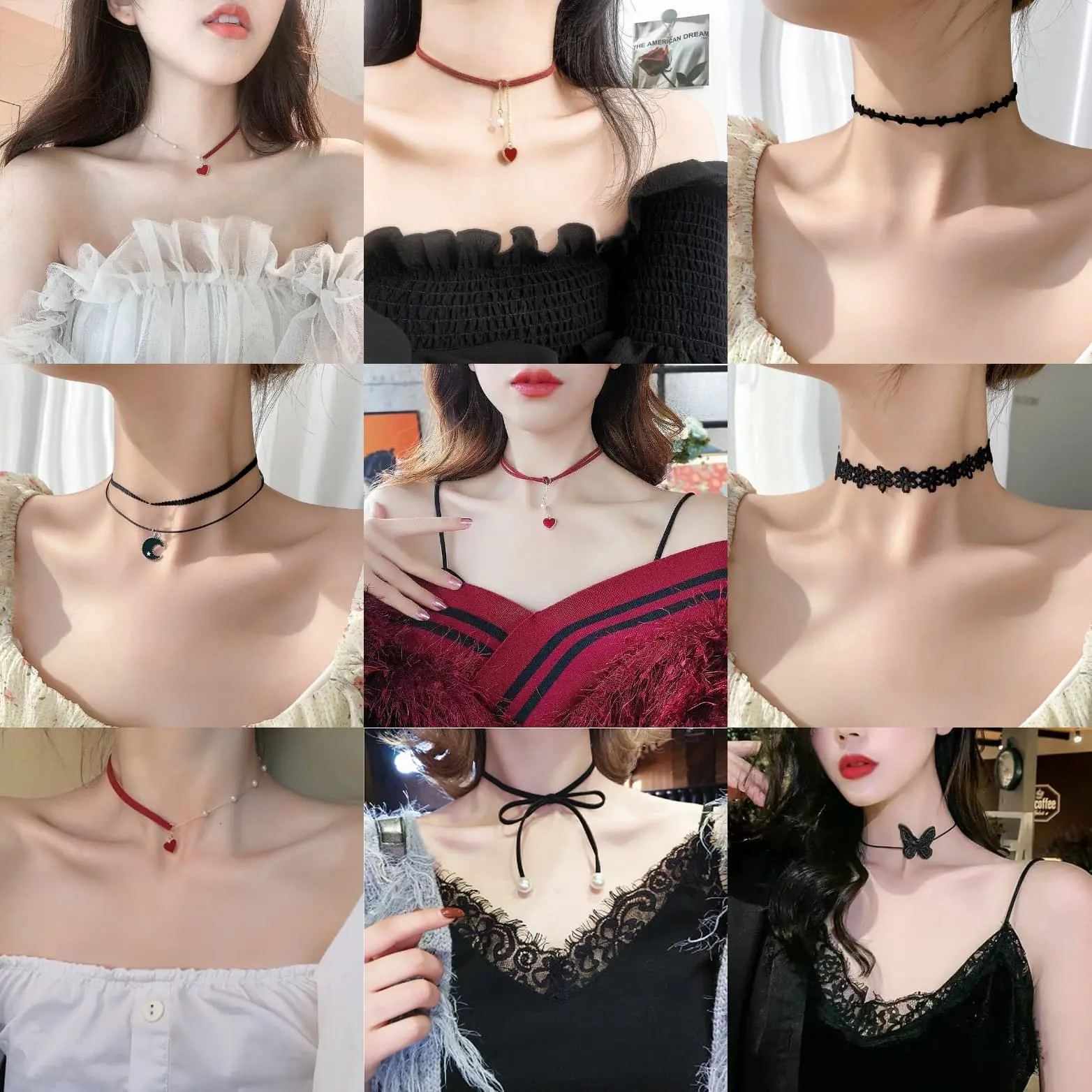 พร้อมส่ง สร้อยคอแฟชั่น สร้อยคอผู้หญิง สไตล์เกาหลี สร้อยแฟชั่น