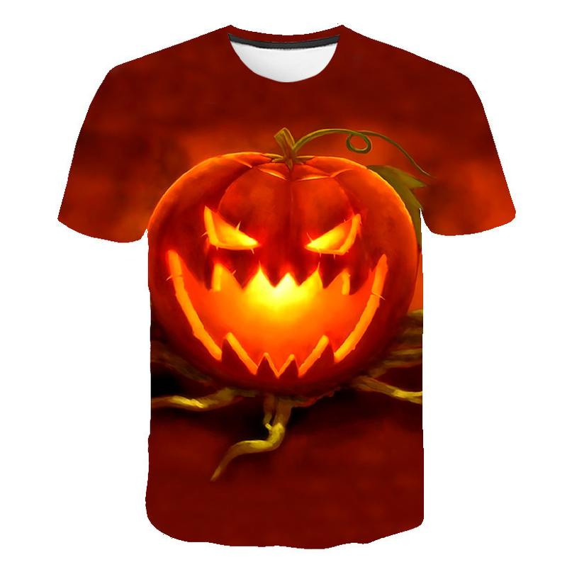 3D Printed T-Shirt Short Sleeved Top New Short Sleeved Halloween Printed Men'S Loose T-Shirt Street Trend Men'S Style  Menswear Polyester 0