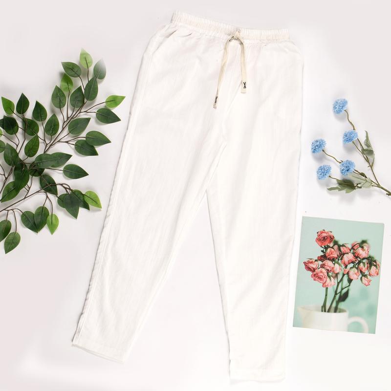Quần baggy dây rút, vải đũi thoáng mát (Quần nữ) 8
