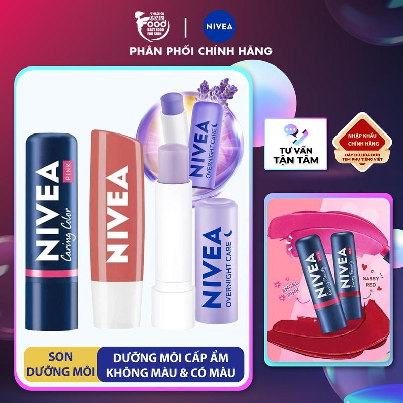 Son Dưỡng Môi Nivea 24H Melt-in Moisture Lip Care 4.8g Cosmetic Skincare