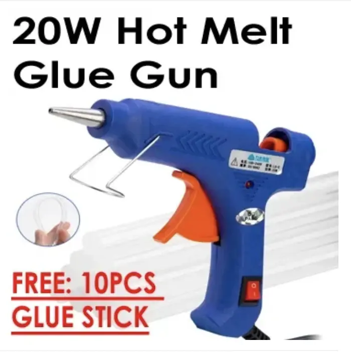 Ecoplanet Hot Glue Gun Kit with 10 Glue Sticks - Fireproof and Transparent 7*120mm Sticks for DIY Arts and Crafts - 20W
