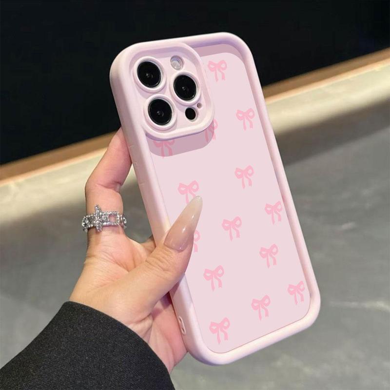 Product Introduction of Bow Pattern Phone Case, Cute Phone Protective Cover, Phone Accessory Compatible with iPhone 11 12 13 14 15 16 Pro Max 0