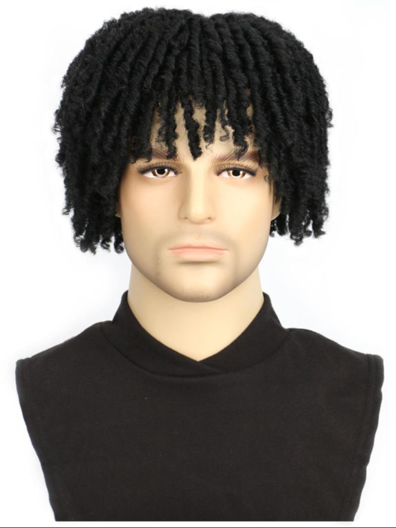 Product Introduction of 6 Inch Short Dreadlock Wigs for Men, Natural Looking Afro Wig Men Dreadlock Hair with Clips in Braided Half Wigs, Short Synthetic Dreadlock Wig for Party Photography, Braided Wigs Hairstyle Ideas 3