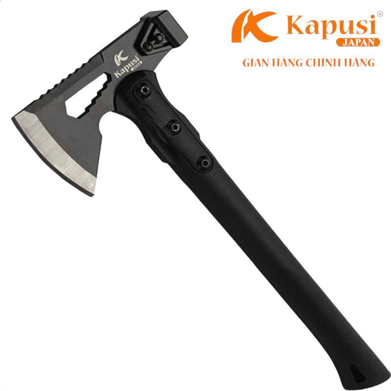 Búa rìu đen cao cấp Kapusi Japan, thép carbon đặc biệt, lưỡi rìu sắc bén, bổ củi, chặt cây, làm vườn