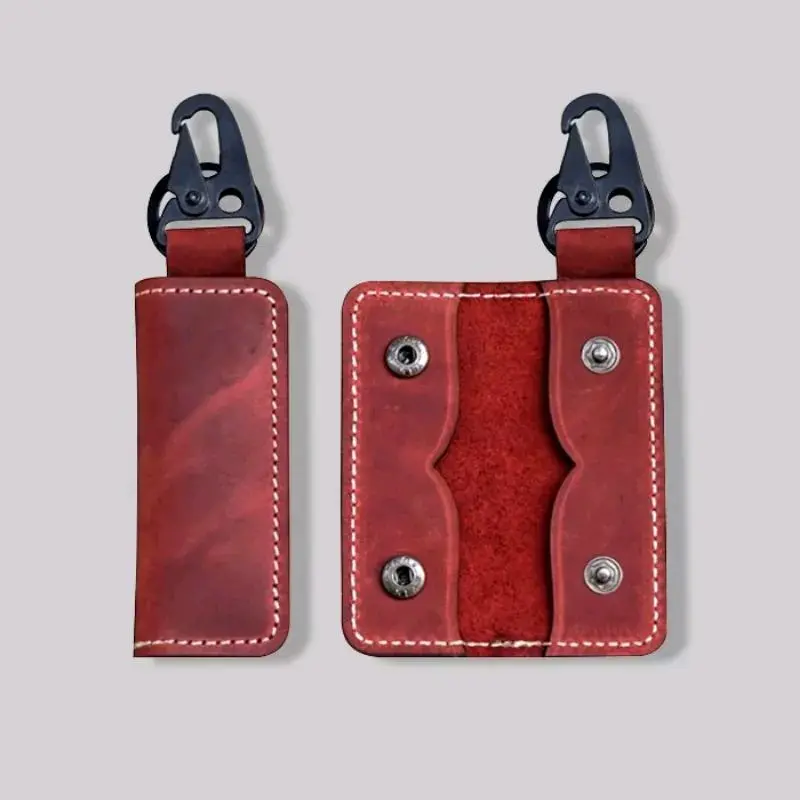 Gantungan Kunci Dompet STNK Motor Mobil Minimalis AG001 - Kulit Sintetis Premium Import - Pink, Keychain, Elegan 4