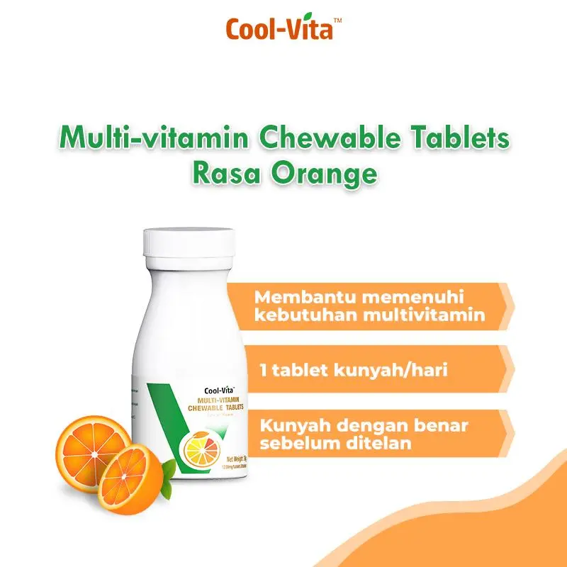 [A] Coolvita 1 Botol Multivitamin Chewable isi 30 Tablet - Tablet Kunyah | Vitamin/ Suplemen Kesehatan | Bantu Penuhi Kebutuhan Nutrisi dan Vitamin Harian 2