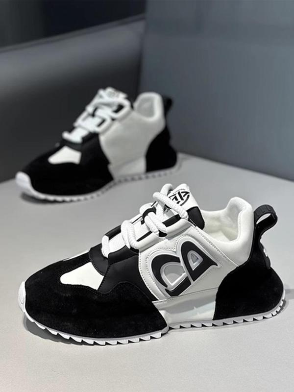 Men's Fashionable Lace Up Low Top Sneakers, Casual Comfortable Breathable Sports Running Shoes, Male All-match Round Toe Chunky Sneakers for Daily Life, Shoes for Christmas List Closed Trainer Runner Training 1