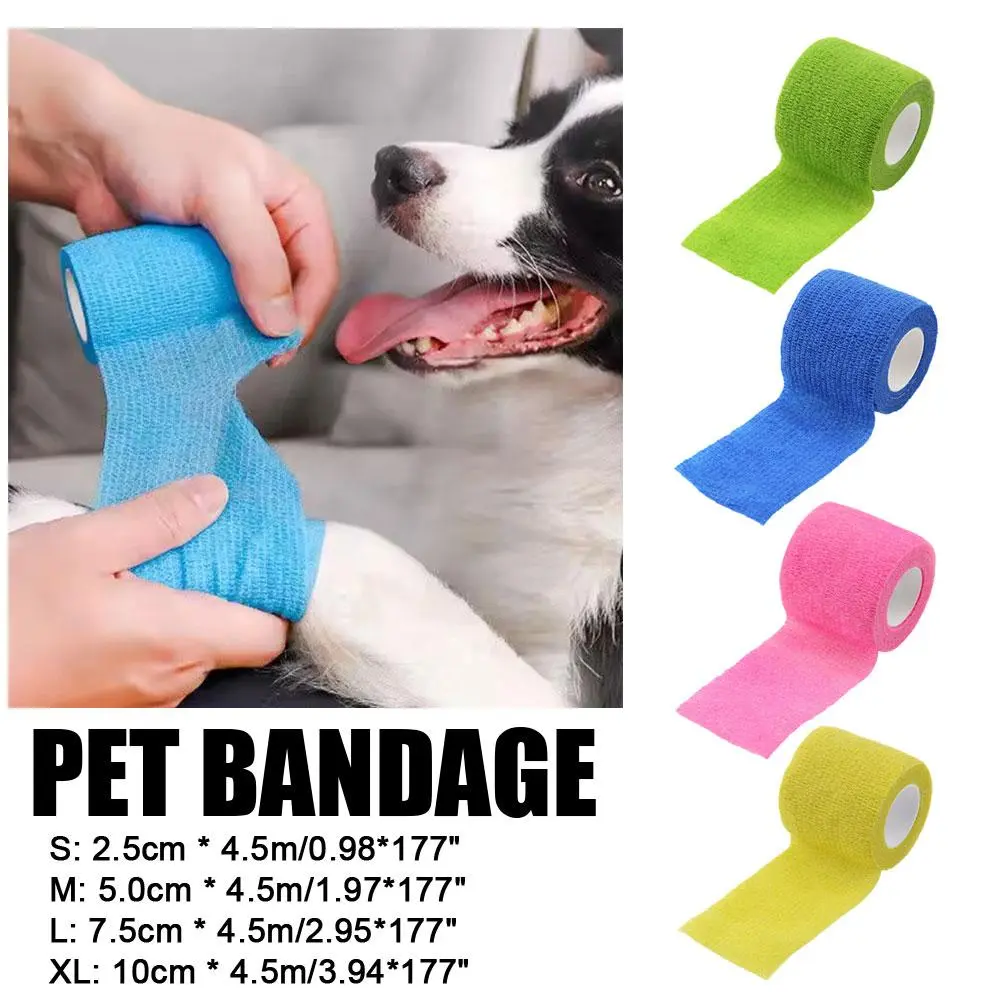 Pet Elastic Self-Adhesive Bandage Sports Compression Tape Patch Elastic E3J1