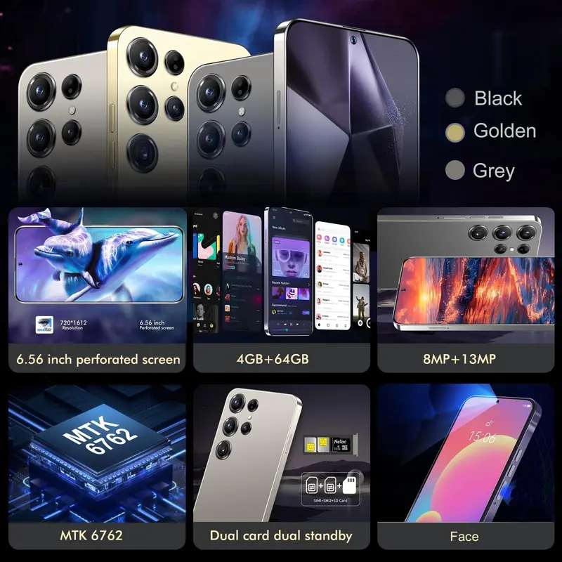 6.56 Inch Smartphone, 4+64GB ROM, 4G Network, Octa Core Processor, 8+13MP Pixels, Dual SIM, 4300mAh Battery, Android 12.0 Mobile Phones 3