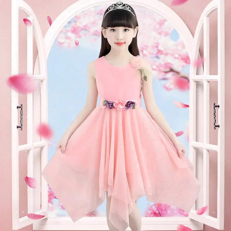 Váy Mùa Hè Cho Bé Gái, Hàng Mới Về, ngắn Tay, Chất Liệu Voan, Váy Công Chúa, Thích Hợp Cho Trẻ Em Trung Bình Và Lớn, Váy Học Sinh Tiểu Học, Cho Mùa Hè