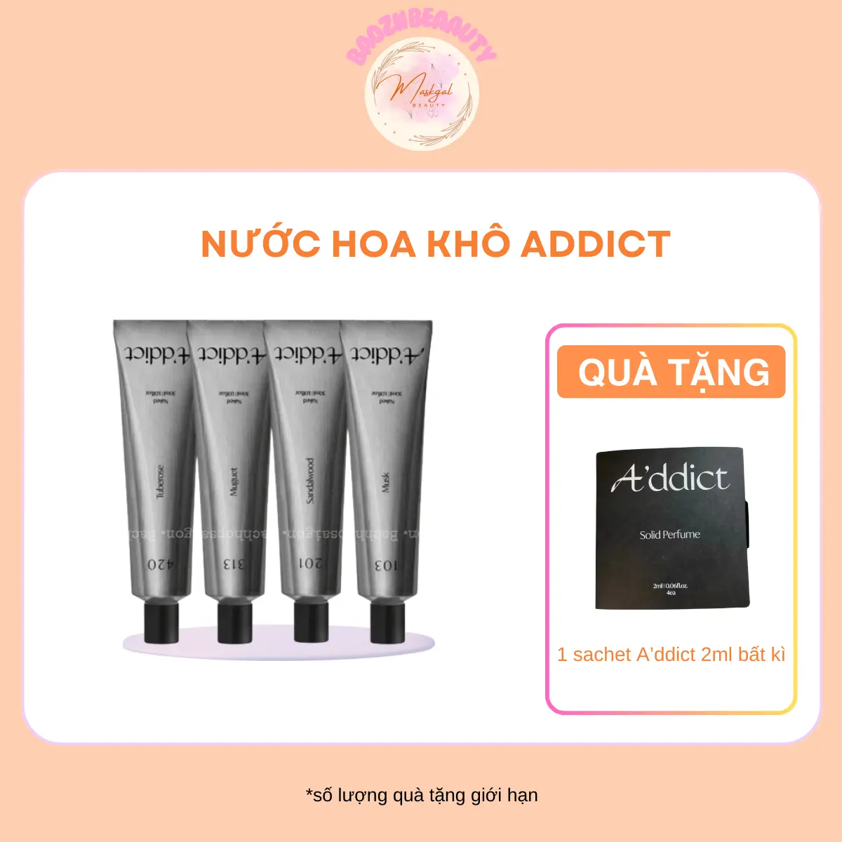 A'DDICT Nước hoa khô Naked dạng tuýp 30ml