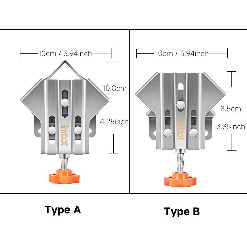 Imbot Corner Clamp, 90-Degree Fixed Clip, Adjustable Single Handle Stainless Steel Close End Corner Clamp, Self Locking Plate Design Woodworking Right Angle Clamp Tool, Multipurpose Clamping Tool for Home & Office, Construction Tools, Gift Sets for Men 2