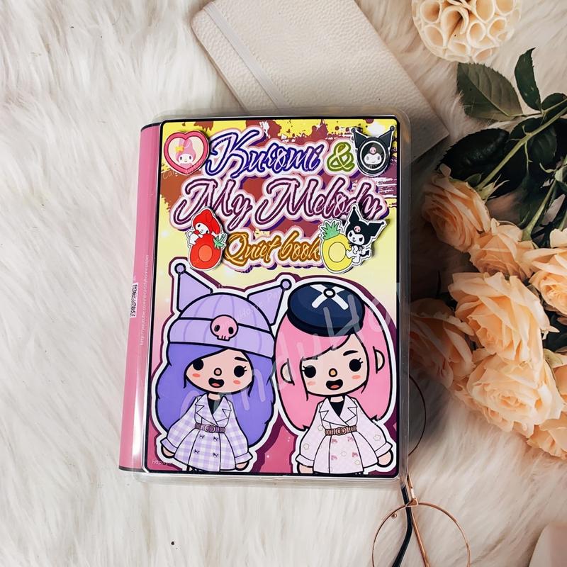 Ngôi nhà của bé Kuromi and Melody búp bê giấy cắt thủ công bộ quà tặng