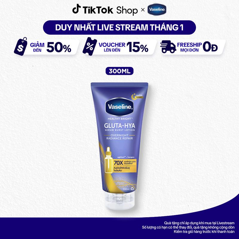   3  FS   MỚI  Mặt nạ serum dưỡng thể Vaseline Gluta Hya Overnight ẩm mịn căng mướt 300ml 