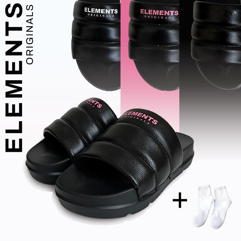 TẶNG VỚ E09 - Dép Elements Larva Slides quai ngang nam nữ đế cao - Dép Elements quai con nhộng đế 4cm - Elements