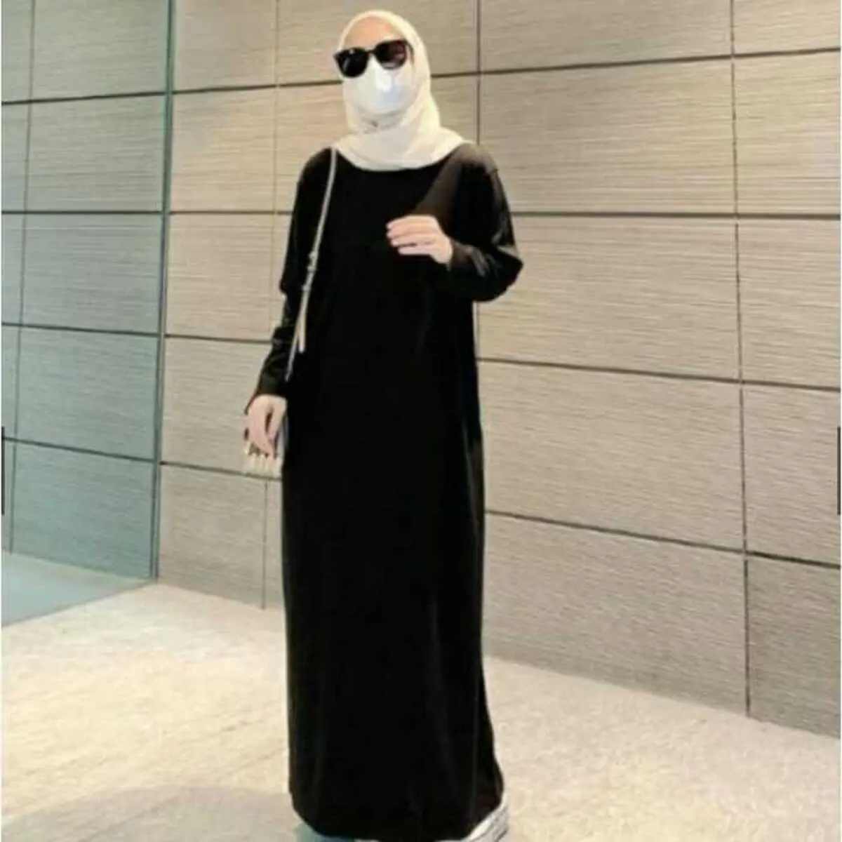 Medari Long Dress | Gamis Rajut Wanita Kekinian | Dress Rajut Wanita Fit Maxi Muslim Gaun Kerah Nyaman