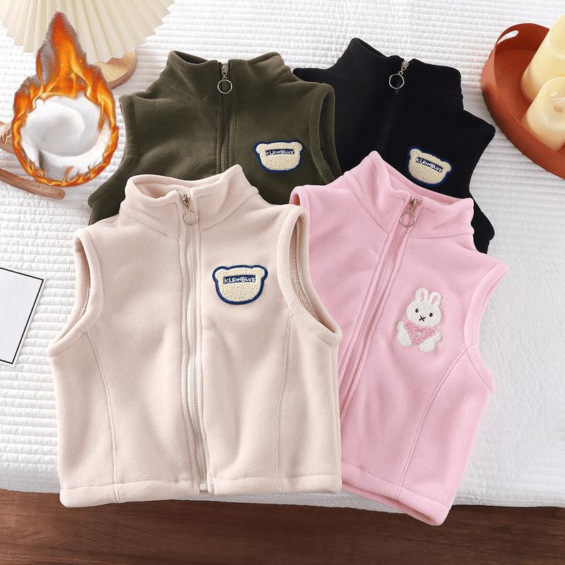 Áo khoác ghile nỉ bông cho bé trai, bé gái lót lông, hàng xuất cao cấp - A6