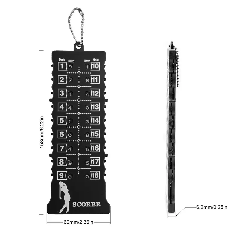 18-hole Golf Score Counter with Keychain, Portable Golf Scorekeeper, Durable Golf Accessories for Men & Women, Golf Gift 2