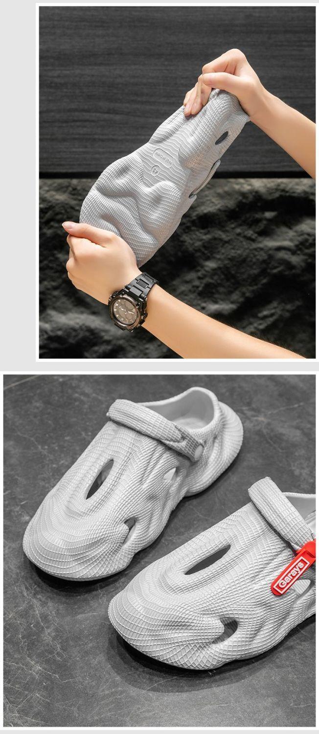 Product Introduction of Waste Soil Wind Cocoon Breaking Series Men's Outdoor Casual 2025 New Beach Sports Two-Way Wear Driving Non-Slip Pump 17