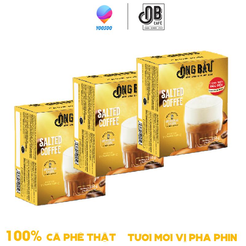Combo 03 Hộp 240G/ 30 Gói 24G - 03 Hộp 255G/ 45 Gói  17G Cà Phê Sữa Đá Tươi Mới - 03 Hộp 220G/ 30 Gói Cà Phê Muối Ông Bầu - NUTIFOOD - YOOSOO MALL Coffee
