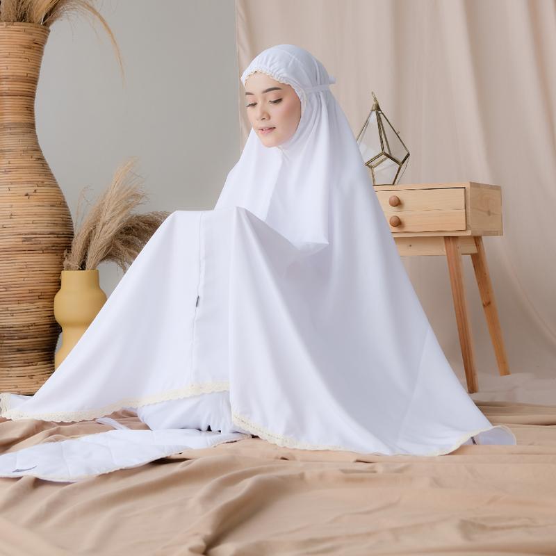 Mukena Putih Premium Bahan Dingin Dewasa - Mukenah Terbaru 2023 2
