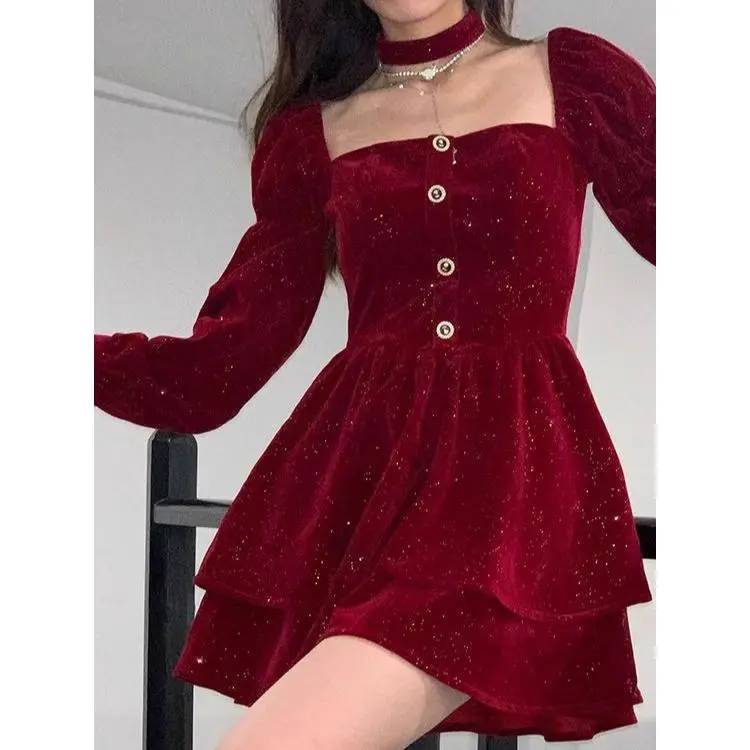 Christmas party aesthetic dress red fit maroon - TikTok Shop Malaysia Christmas party aesthetic dress red fit maroon - TikTok Shop Malaysia