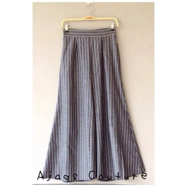(HARGA 0,5m) KAIN KATUN CHAMBRAY OXFORD DENIM SALUR / GARIS-GARIS/STRIPE 1