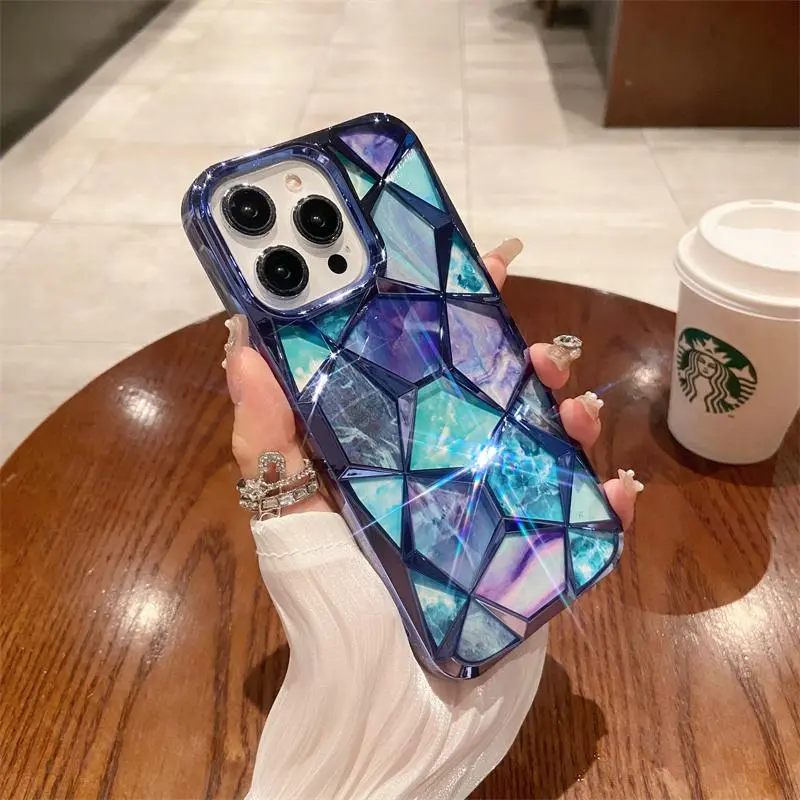 Marble Pattern Phone Case, Anti-drop Phone Protector Cover, Phone Accessories Compatible with iPhone 15 14 13 12 Pro Max, Casing