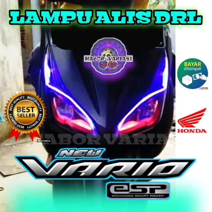 PAKET LENGKAP LAMPU ALIS VARIO 110 LED , BISA REQ WARNA BELI SATU DAPAT 2PCS ALIS KANAN KIRI 30 CM BONU DEVIL EYES 2 PCS BISA COD Car