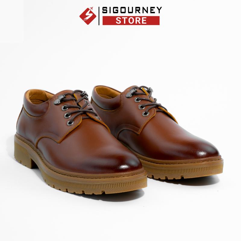 Giày Đốc da bò nguyên tấm nhập khẩu cao cấp SIGOURNEY SDR01 -  BH 18 tháng Nam Shoes Đế Bằng