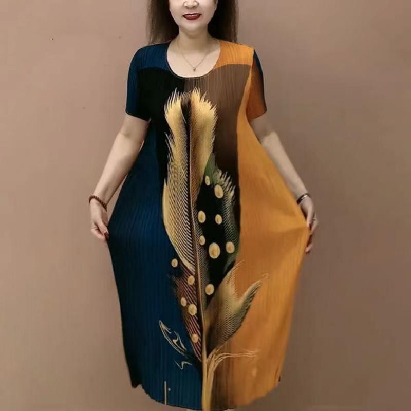 Váy Thời Trang, Hàng Mới Về Mùa Hè, Quần Áo Nữ Ngoại Cỡ Phong Cách Phương Tây Thanh Lịch, Trông Trẻ Trung, Dáng Rộng Rãi, Giấu Flab, Váy Midi Mỏng 1