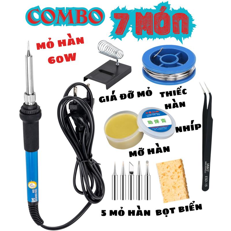 Combo Mỏ Hàn Thiếc, Hàn Chì Điều Chỉnh Nhiệt Độ, Mỏ Hàn 936 60W Có Phụ Kiện Đi Kèm mỏhàn đanăng