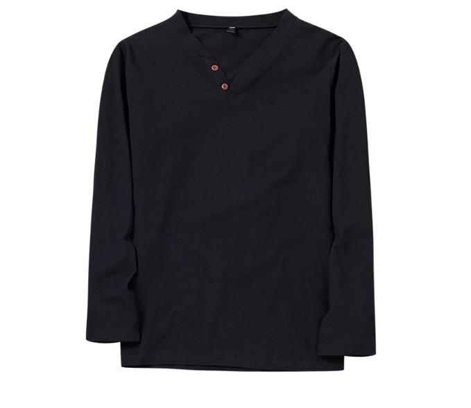 Product Introduction of Men's Casual Loose Fit V-Neck Long Sleeve Linen Beach Shirt kurta  lelaki alain delon kurt a lelaki hari  raya  outfit kurta  3  suku  lelaki 10