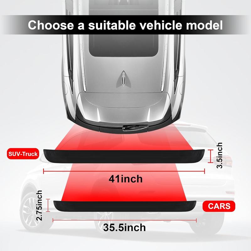 SINGARO Car Rear Bumper Protector, 41inch x3.5inch Car/SUV Universal Rubber Anti-Scratch Trunk Exterior Accessories（Black） 5