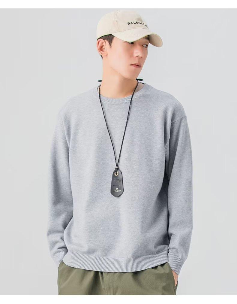 Product Introduction of ZOCI 2024 Áo Len Dệt Kim Cổ Tròn Mới Áo Dáng Rộng Thời Trang Phong Cách Hàn Quốc Cho Nam Menswear Shirt 15