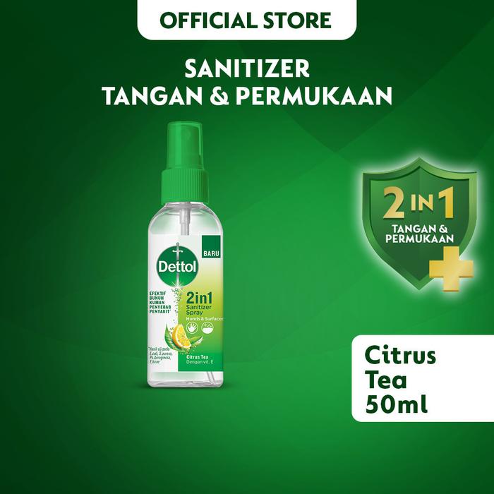 Gambar Dettol Hand Sanitizer Spray 2in1 Citrus Tea 50ml Bottle - Sanitizer Spray dari MITECH IDN Kota Tangerang Selatan Tokopedia