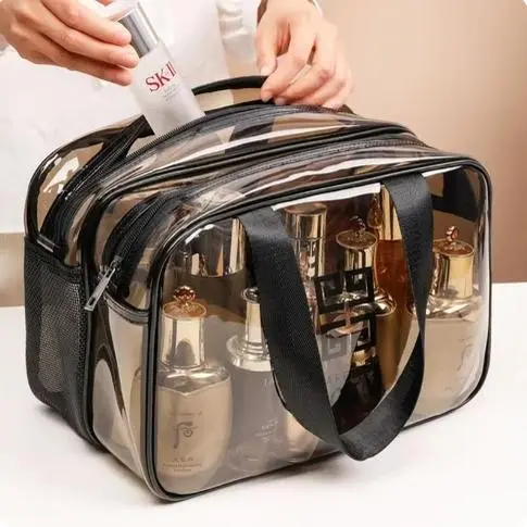 Túi Đựng Mỹ Phẩm TPU Không Thấm Nước Trong Suốt In Hình Tay Túi Trang Điểm Túi Tắm Cầm Tay Túi Đựng Mỹ Phẩm Bag Nhung Da 0
