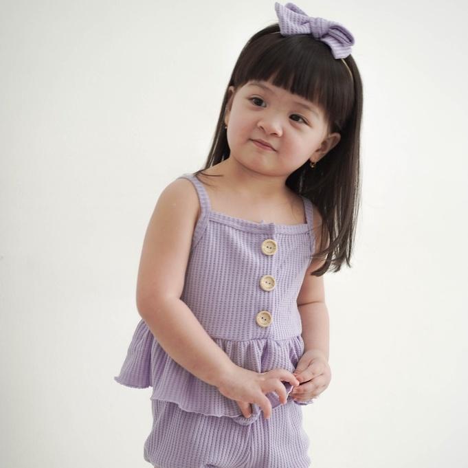 MOONJOY - SUNNY WAFFLE SET - setelan one set anak perempuan tank kutungan 4