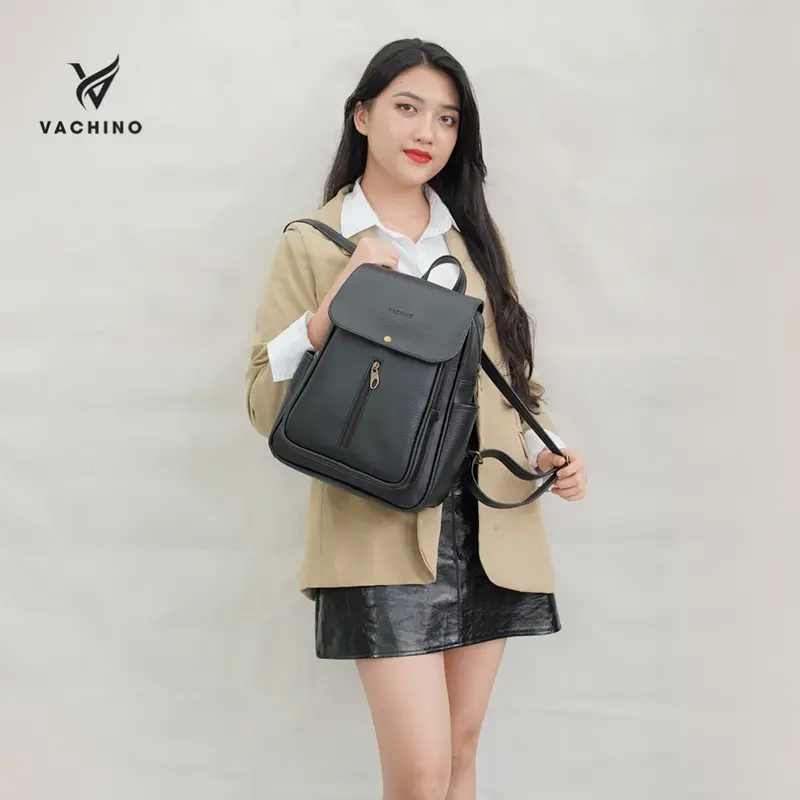 Balo da nữ công sở VACHINO-BG001. Bảo hành 12 tháng, đổi trả miễn phí trong 7 ngày. Đựng được tập A4. Backpack Đeo Vai Backpack Đeo Vai 1