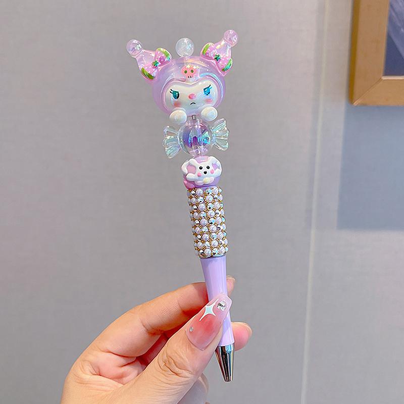 Product Introduction of Sanrio Bead String Pen Kawaii Hello Kitty Cinnamoroll Cute Cartoon DIY Pen Pompompurin Kuromi My Melody Stationery Birthday Gift 35