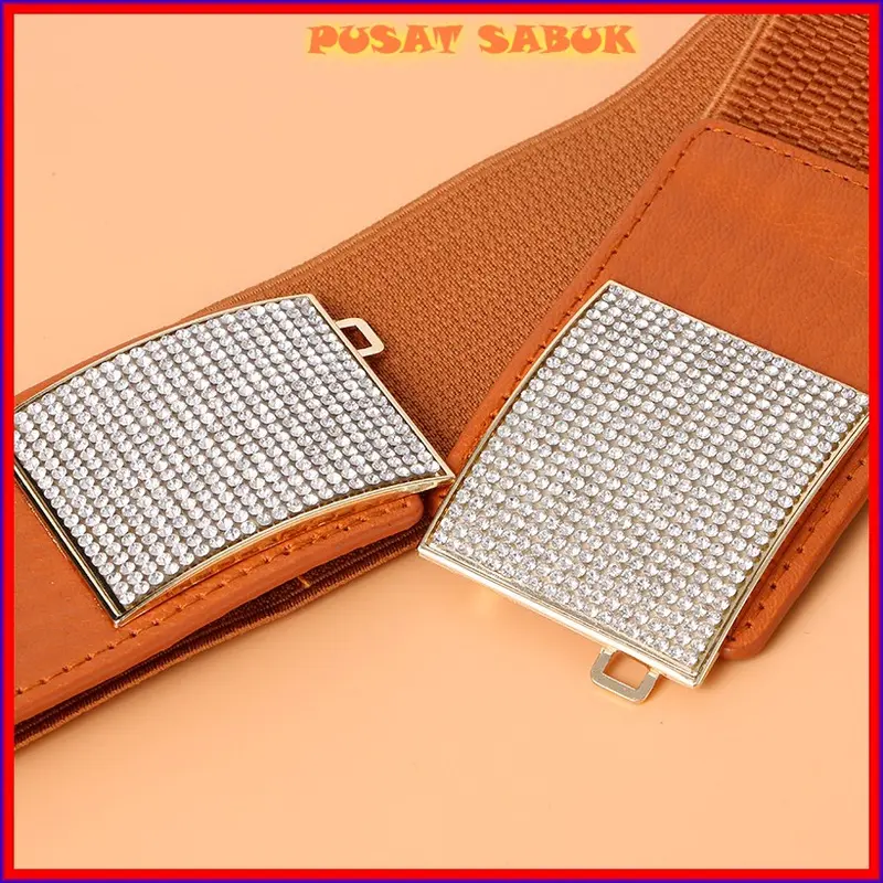 Gesper Cewek Ikat Pinggang Lebar Sabuk Wanita Belt obi Fashion Branded Korea Panjang Import Silver Hitam Karet 1