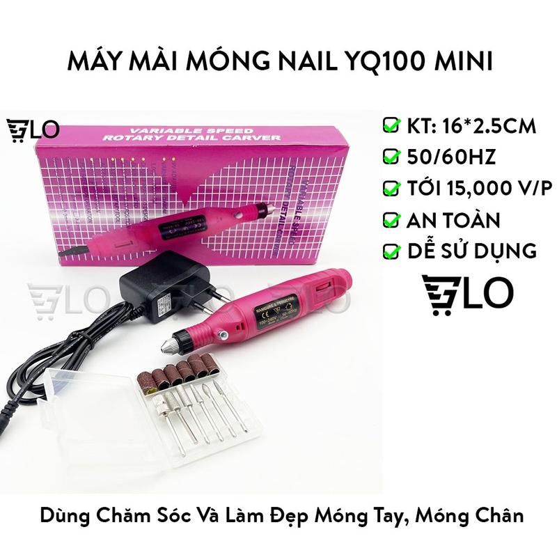 Máy Mài Móng Nail Yq100 Mini Dùng Dũa, Phá Sơn Gel Nhanh Chóng Tiện Lợi