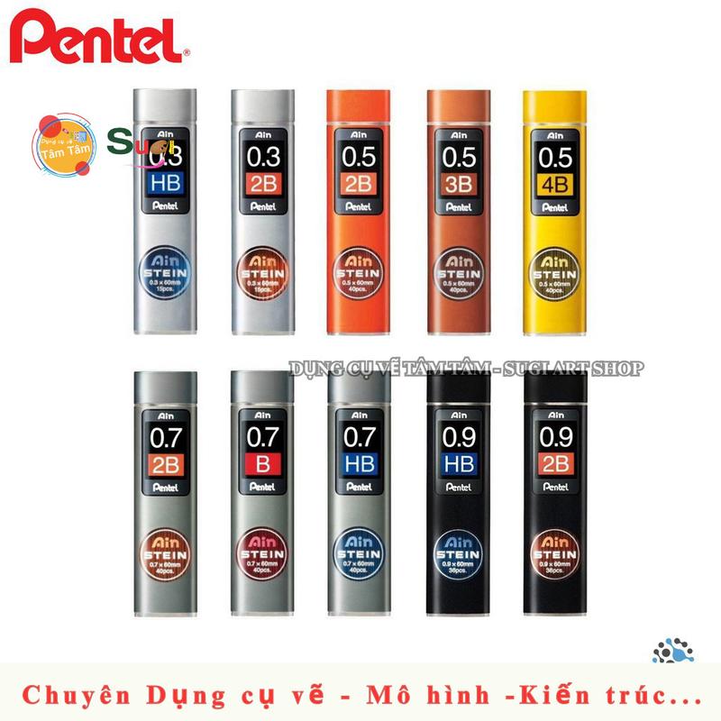  Ruột Bút Chì  Pentel 0.2mm   0.3mm   0.5mm   0.7mm   0.9mm   Tâm Tâm  - Sugi Art   