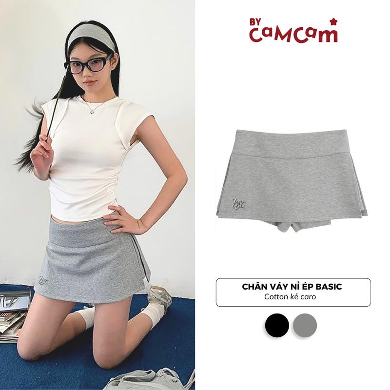 Quần Váy Ngắn NỈ ÉP Basic Tôn Dáng Mùa Hè 2024 Bycamcam