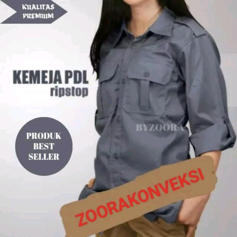 [PROMO READY] Kemeja PDL Wanita Premium Tebal Adem Kemeja Perempuan Outdoor Lapangan Hiking Lengan Panjang 1